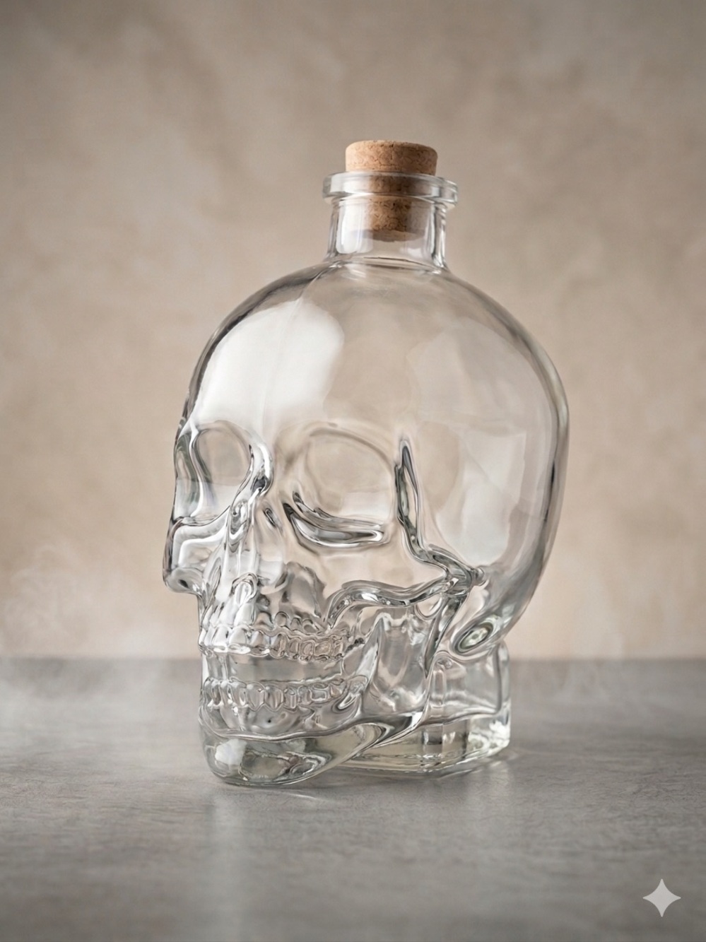 💀 Striking Clear Glass Skull Decanter Bottle with Stopper 💀